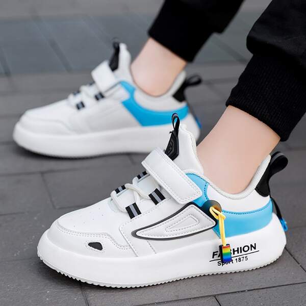 

Boys Colorblock Velcro Strap Sneakers, White