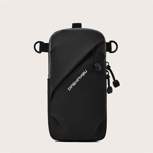 

Kids Letter Graphic Belt Bag, Black