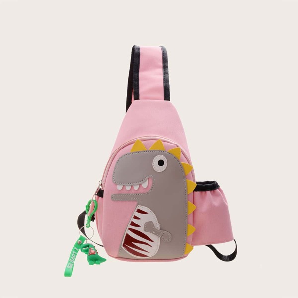 

Girls Cartoon Dinosaur Design Sling Bag, Pink