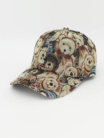 男士小熊印花棒球帽