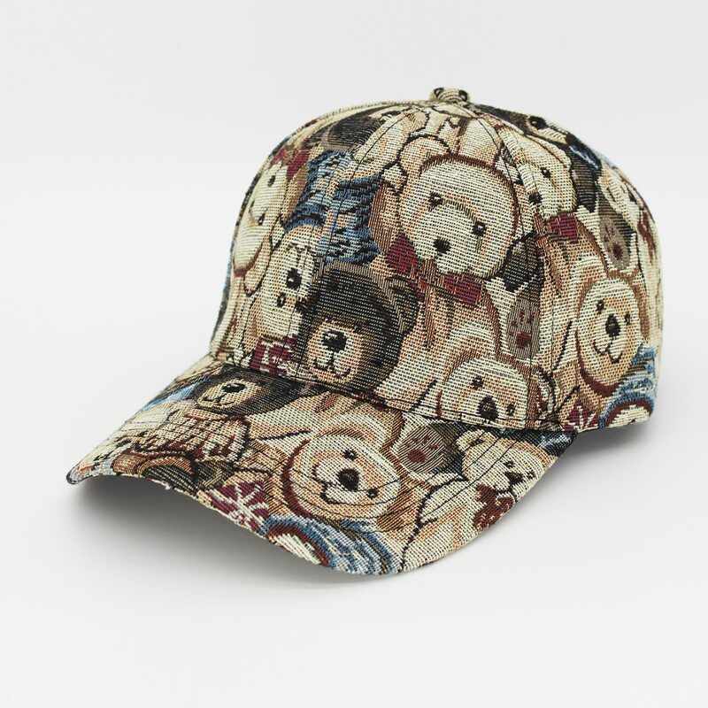 

Guys Bear Print Baseball Cap, Multicolor