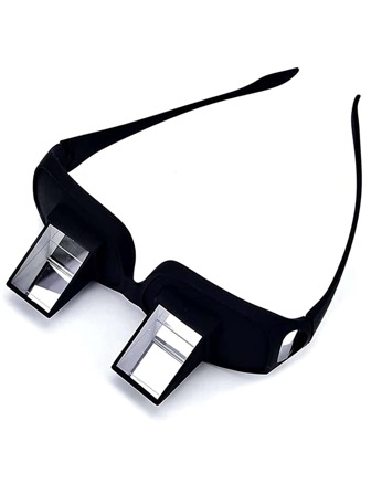 1pc 90 Degree Refraction Flat Slouchy Glasses, Can Be Used For Gaming, Movie Watching, Relaxation, Unique Glasses For Reading, Knitting, Viewing Without Lowering Head (Comes With Glasses Case And Cleaning Cloth) (Note: Optical Glass Product Is Relatively Heavy)