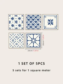 5 cái Ngói Mẫu Sàn Nhãn Dán - Nhiều màu - Xem 3