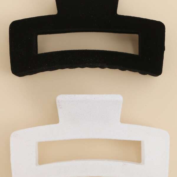 

2pcs Geometric Hair Claw, Multicolor