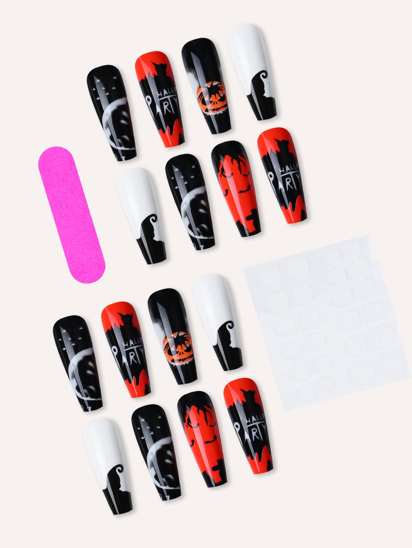 Faux Ongles Autocollants Halloween - 26 Pièces, Avec Lime à Ongles, Neufs Et Prêts à Poser