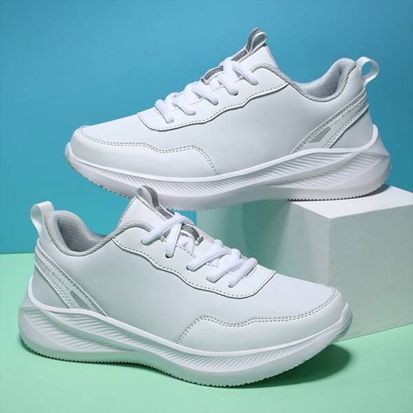 

Minimalist Lace-up Front Skate Shoes, White