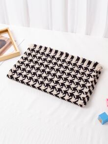Kids Tassel Decor Houndstooth Pattern Scarf - Multicolor - View 2