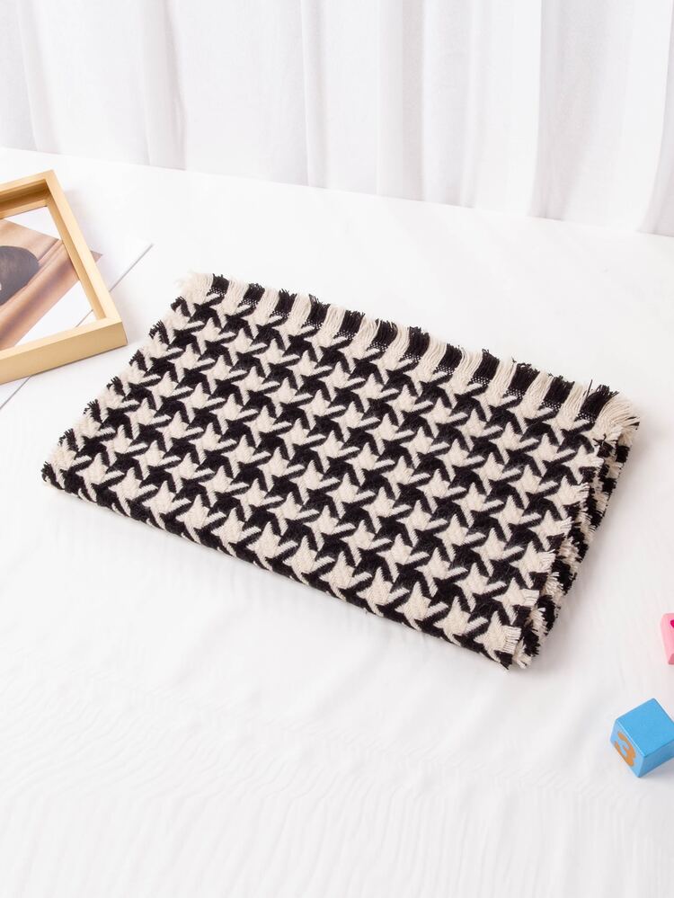 Niños Pañuelo con diseño de fleco con patrón de pata de gallo - Multicolor - Añade 2