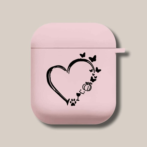 

Heart Pattern Case For Airpods, Pink
