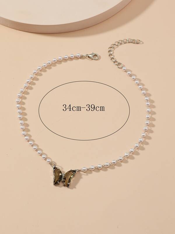 Faux Pearl Decor Necklace SHEIN USA