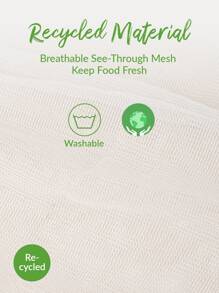 SHEIN BASIC LIVING Túi lưới trái cây tạp hóa Tái chế có thể tái sử dụng 2 chiếc - trắng - Xem 6