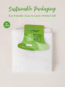 SHEIN BASIC LIVING Túi lưới trái cây tạp hóa Tái chế có thể tái sử dụng 2 chiếc - trắng - Xem 9