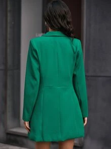 SHEIN BIZwear 雙排釦青果領西裝外套