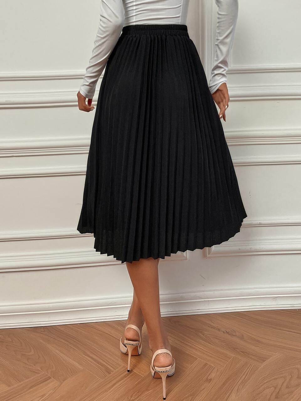 High Waist Pleated Skirt
