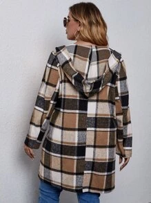 SHEIN Clasi Áo khoác cỡ lớn Sọc ca rô Giải trí - Nhiều màu - Xem 2