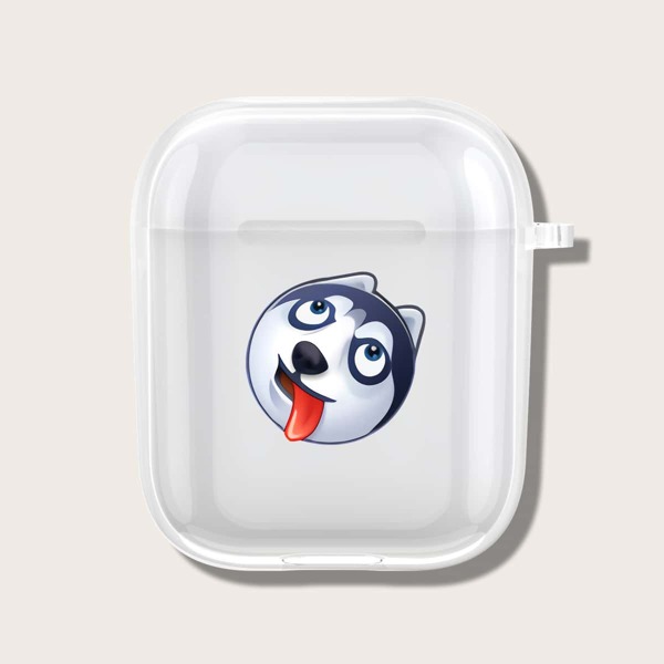 

Чехол для Airpods с узором собаки, Прозрачный