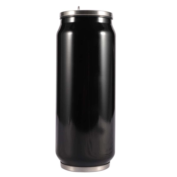

1pc Slogan Graphic Vacuum Cup, Black