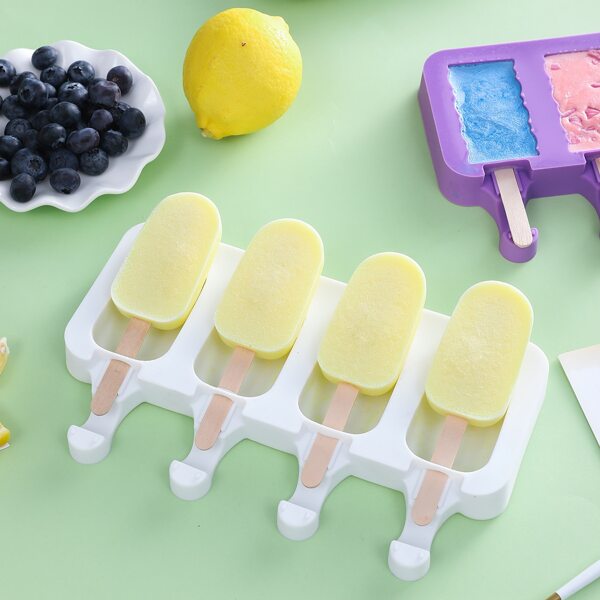 

1pc Ice Cream Mold With 20pcs Stick, White