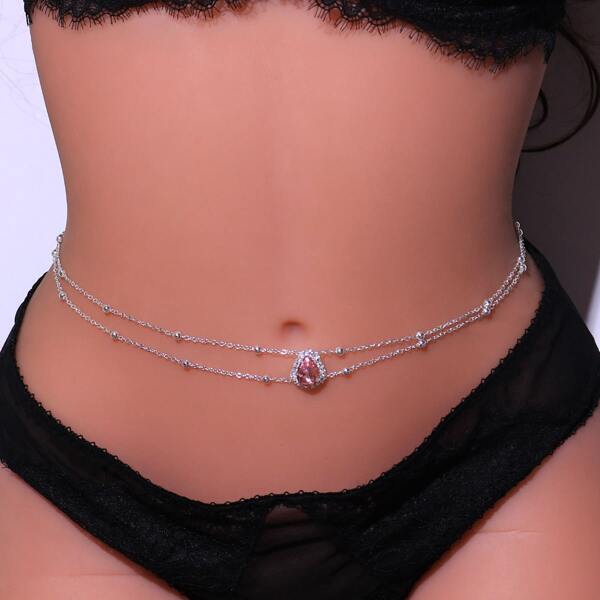 

Crystal Decor Waist Chain, Multicolor