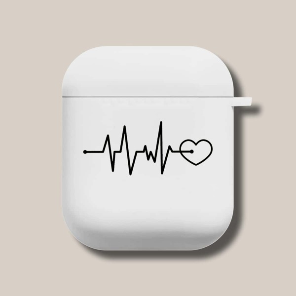 

Чехол для Airpods с узором сердечка, Белый