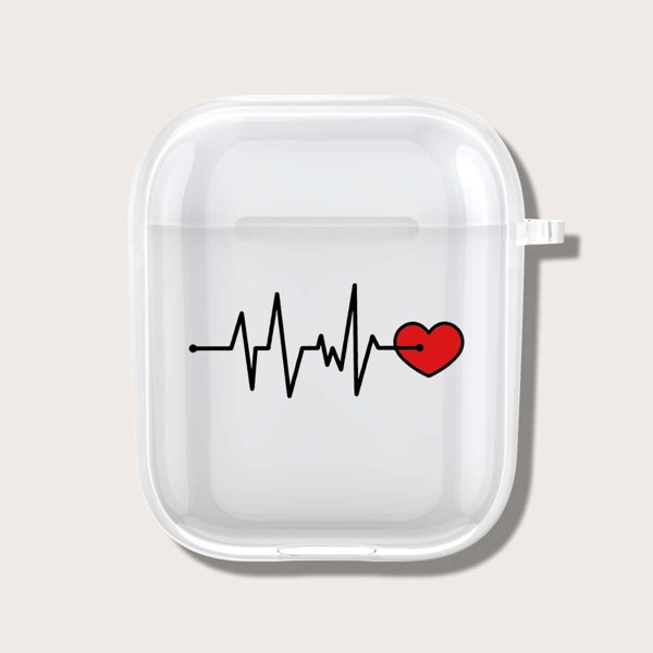 

Heart Pattern Case For Airpods, Clear