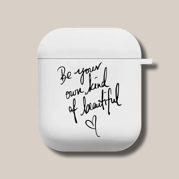 

Чехол для Airpods с текстовым принтом, Белый