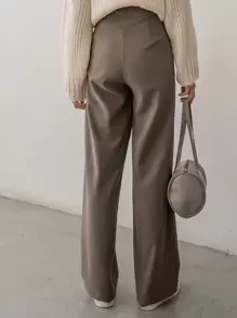 DAZY Solid Plicated Detail Suit Trousers - Khaki - View 2