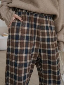 DAZY Plaid Slant Pocket Trousers - Multicolor - View 6