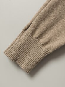 Manfinity Basics Hombres Jersey unicolor tejido de canalé sin Camisa - Caqui - Ver 4
