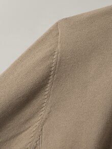 Manfinity Basics Hombres Jersey unicolor tejido de canalé sin Camisa - Caqui - Ver 7