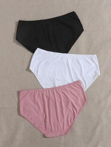 3pack Plus Contrast Lace Panty Set - Multicolor - View 2