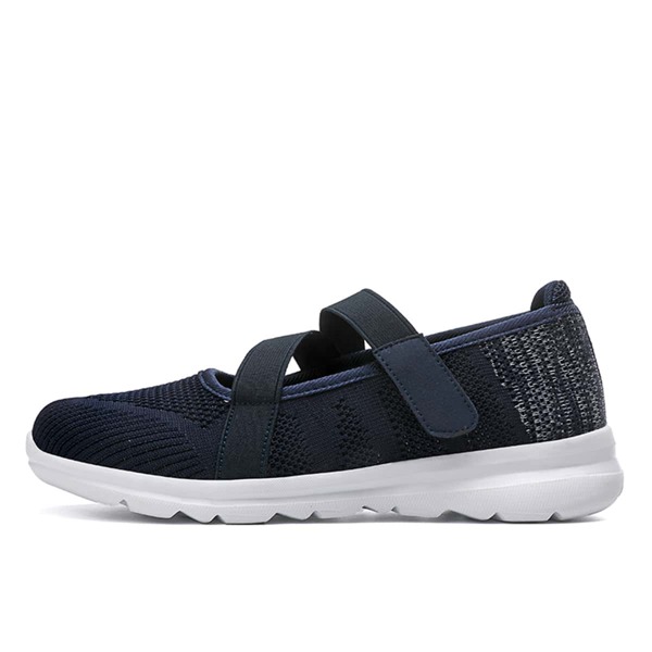 

Mesh Panel Criss Cross Velcro Strap Sneakers, Blue