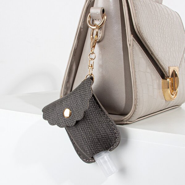 

Hand Sanitizer Bottle Holder Design Bag Charm, Grey
