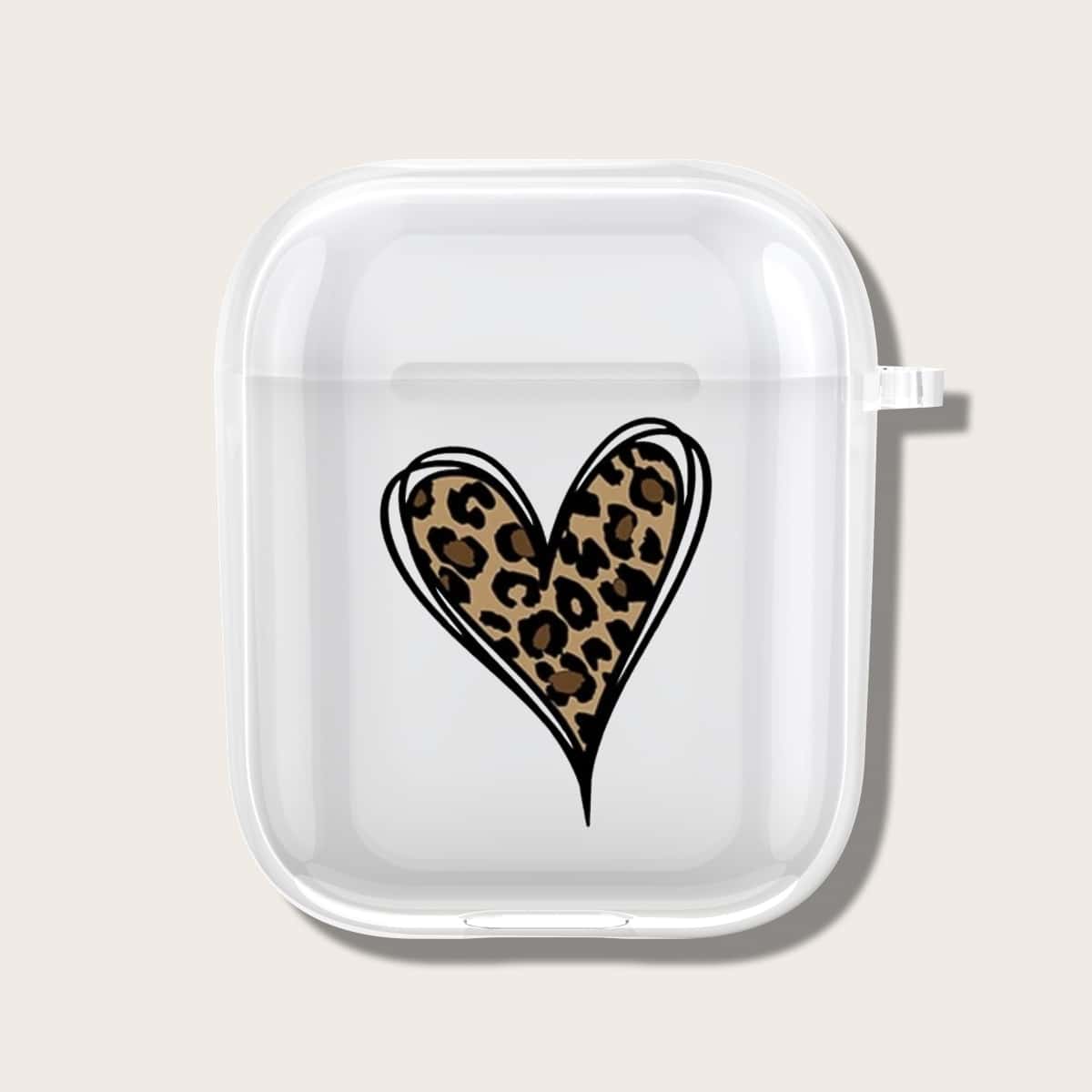 

Чехол для Airpods с узором сердечка, Прозрачный