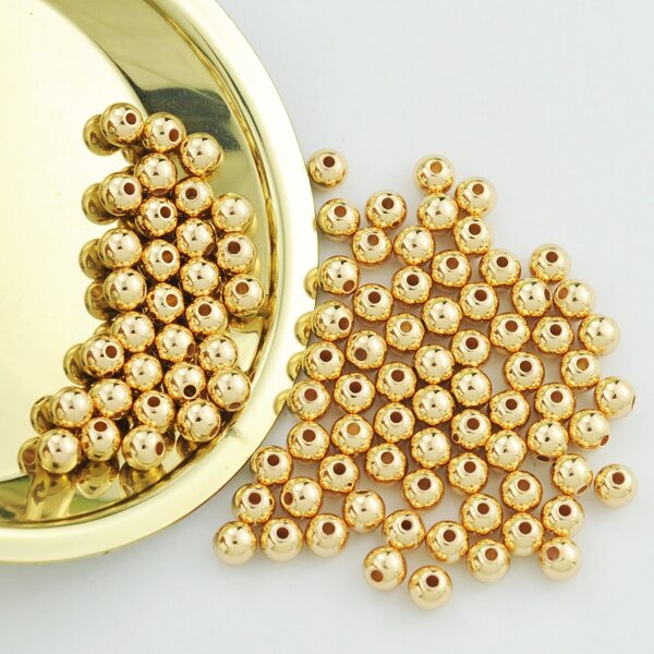 

100pcs Bead DIY Jewelry Accessory, Gold