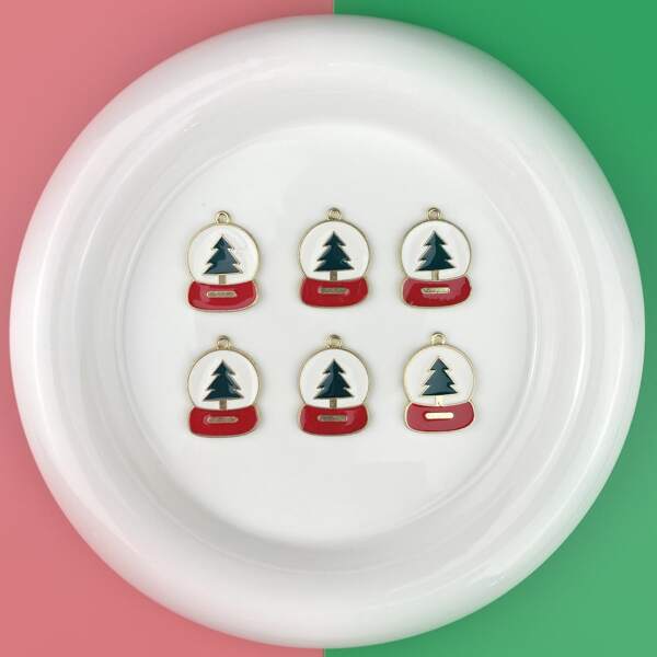 

6pcs Christmas Tree Design Pendant, Multicolor