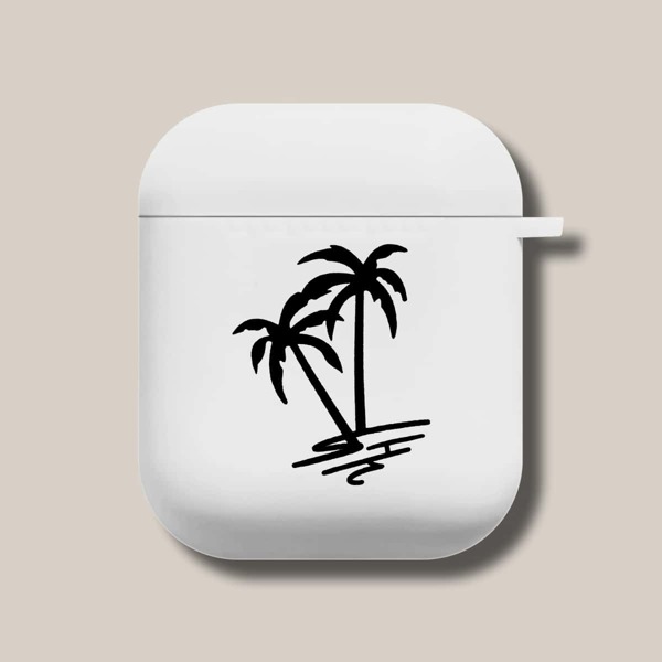 

Coconut Tree Pattern Case For Airpods, White