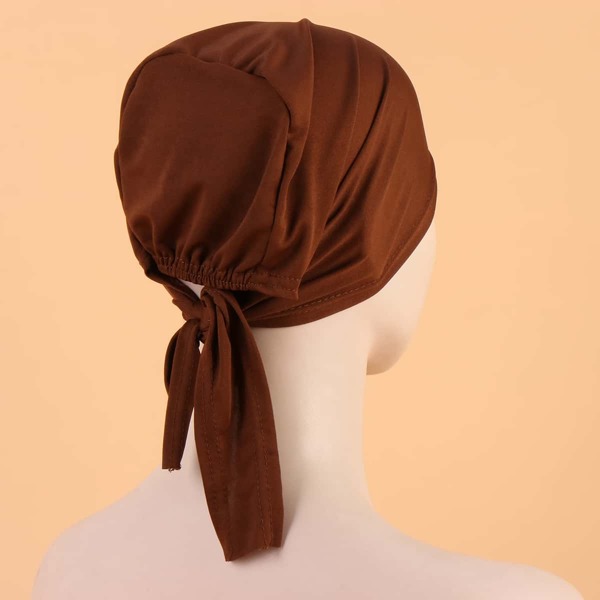 

Solid Long Tail Head Wrap, Coffee brown