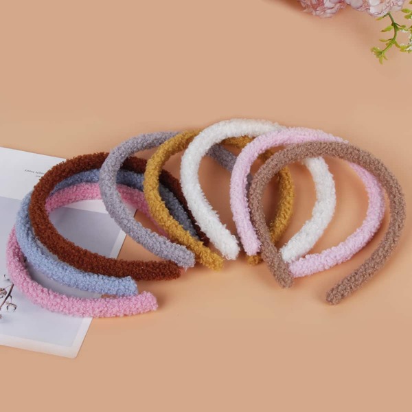 

8pcs Toddler Girls Solid Headband, Multicolor