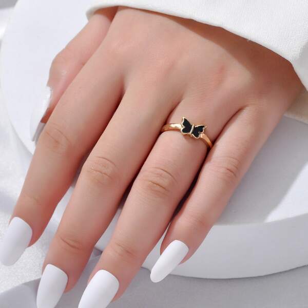 

Butterfly Decor Cuff Ring, Multicolor