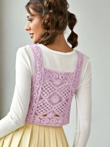 SHEIN Top tank de croché - Lila Púrpura - Ver 2