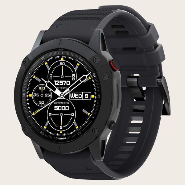 

Plain Silicone Watchband For Fenix6, Black