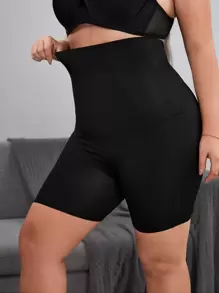 Shorts de fajas unicolor - Negro - Ver 1