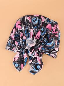EMERY ROSE Graphic Long Tail Head Wrap - Multicolor - View 3