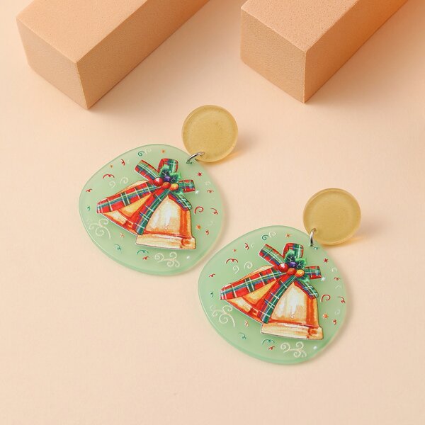 

Christmas Bell Graphic Earrings, Multicolor