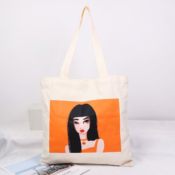 

Figure Graphic Shopper Bag, Beige