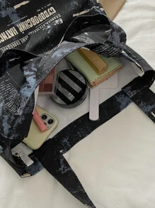 Balo in hình địa lý nhiều màu sắc Túi thể thao tập gym nhẹ Túi đeo vai học sinh tiện dụng Túi mua sắm họa tiết chữ nhuộm loang nhẹ, phong cách công sở cho nữ sinh viên đại học, tân binh & nhân viên văn phòng Hoàn hảo cho văn phòng, đại học, công sở, kinh doanh, đi làm Túi đi học, sức chứa lớn, nhẹ, di động, thích hợp cho nữ sinh viên đại học, hoàn hảo cho ngày tựu trường, đại học, trung học cơ sở, trung học phổ thông, công việc, kinh doanh, đi làm, túi tote hợp thời trang cỡ lớn, ý tưởng truyền cảm hứng mùa thu tuyệt vời nhất - màu đen - Xem 4