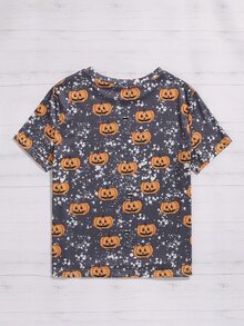 Camiseta con estampado de halloween - Gris - Ver 2