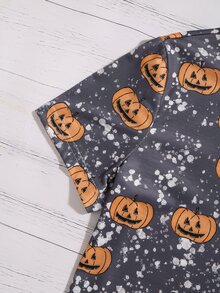 Camiseta con estampado de halloween - Gris - Ver 3