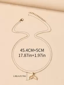 魚尾墜飾項鍊 - 金黃色 - 查看 5